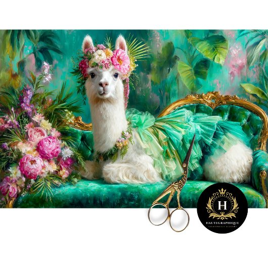 Papier Mousseline Llama Whimsical dans Découpage Tutu Vert