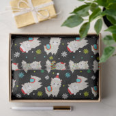 Papier Mousseline Llamas Festive de Noël en noir (Cadeau)