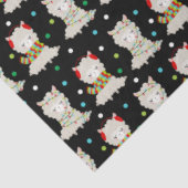 Papier Mousseline Llamas Festive de Noël en noir (Détail)
