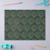 Papier Mousseline L'Oeil vert des plumes du paon (Artisanat)
