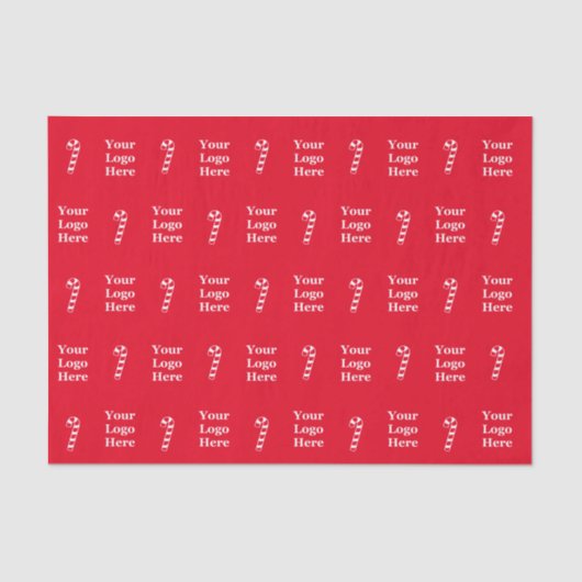 Papier Mousseline Logo d'affaires Noël rouge et blanc Sucre de canne (Recto)