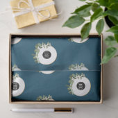 Papier Mousseline Logo de l'entreprise Blue Modern Wreath (Cadeau)