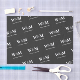 Papier Mousseline Logo de marque d'entreprise moderne noir charbon