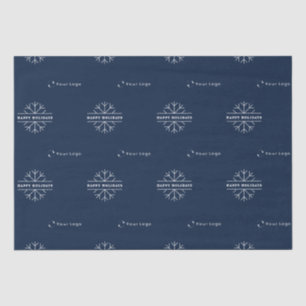 Papier Mousseline Logo d'entreprise Flocon de neige de Noël bleu