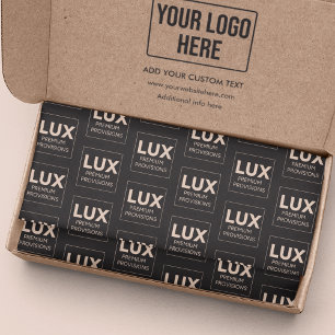 Papier Mousseline Logo d'entreprise minimaliste noir sur toute l'imp