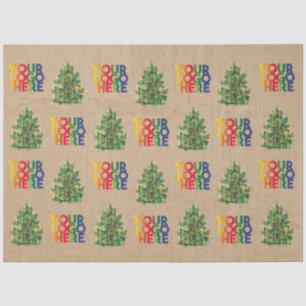 Papier Mousseline Logo d'entreprise Noël Vintage Arbre de Noël Kraft