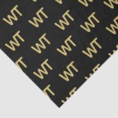 Papier Mousseline Logo des initiales en or noir personnalisées (Détail)