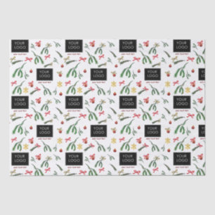 Papier Mousseline Logo Marqué Festive Holiday Business Company