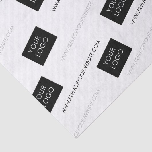 Papier Mousseline Logo Modèle Entreprise Packaging Blanc (Détail)