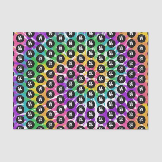 Papier Mousseline Logo personnalisé Arc en ciel Tiedye Imprimer Papi (Recto)