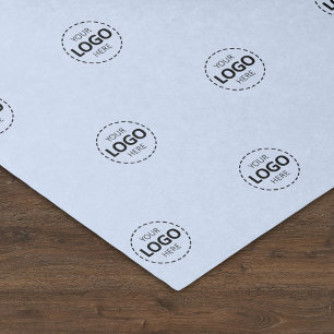 Papier Mousseline Logo Personnalisé Motif Bleu Bleu Bébé Promotions