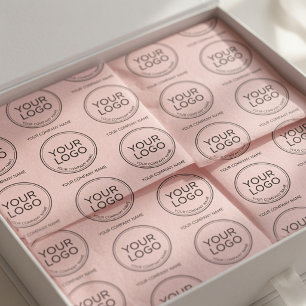 Papier Mousseline Logo personnalisé rose Emballage commercial pers
