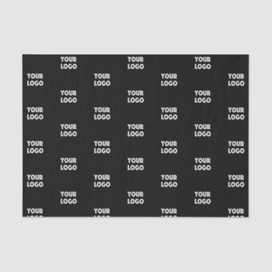 Papier Mousseline Logo simple à répéter | Noir (Recto)