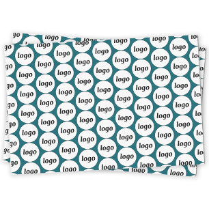 Papier Mousseline Logo simple Motif professionnel Turquoise vert