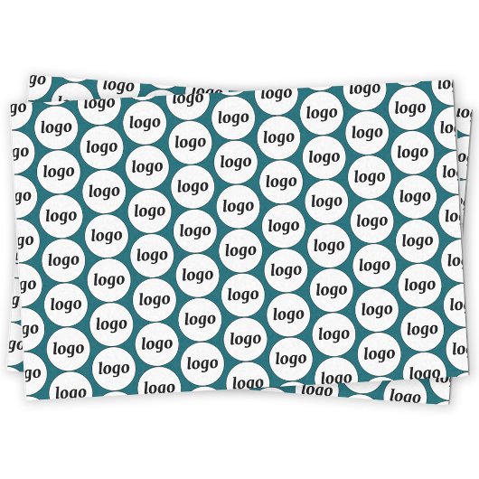 Papier Mousseline Logo simple Motif professionnel Turquoise vert