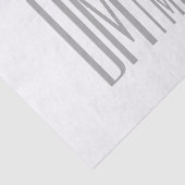 Papier Mousseline Logo Stylish Minimal & Modern Grey Initiales & Nom (Détail)