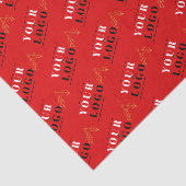 Papier Mousseline Logo sur mesure en carrelage de Noël rouge Holly (Détail)