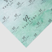 Papier Mousseline Logo Turquoise Turquoise Watercolor (Détail)