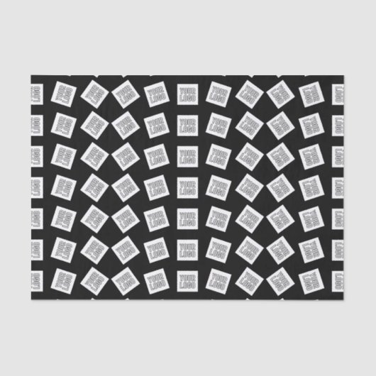 Papier Mousseline Logo unique ou Motif d'image | Noir (modifiable) (Recto)