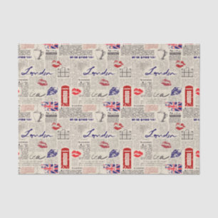 Papier Mousseline London Theme Semblable Motif avec cabines téléphon