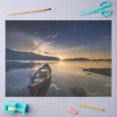 Papier Mousseline Lonely Boat Ocean 20-x30 Decoupage (Artisanat)