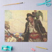 Papier Mousseline "Long John Silver" Pirate Art de Louis Rhead (Artisanat)
