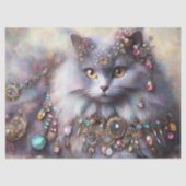 Papier Mousseline Longue cheveux gris Nebelung Chat Kitty Découpage (Recto)