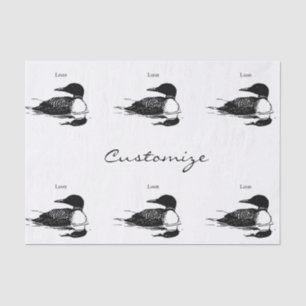 Papier Mousseline Loon Swimming Bird Art Thunder_Cove