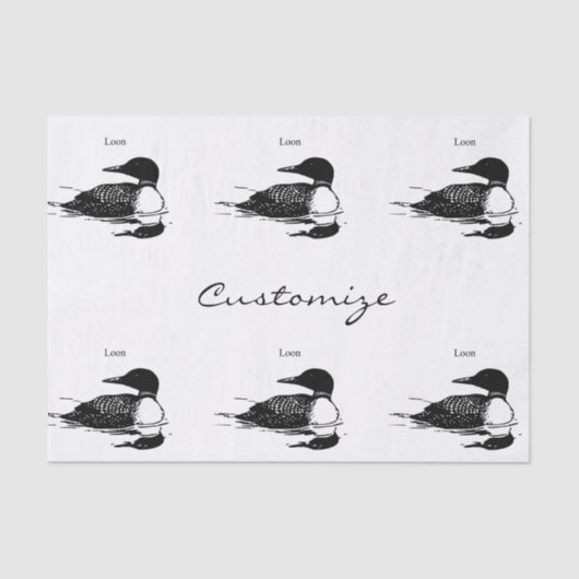 Papier Mousseline Loon Swimming Bird Art Thunder_Cove (Recto)