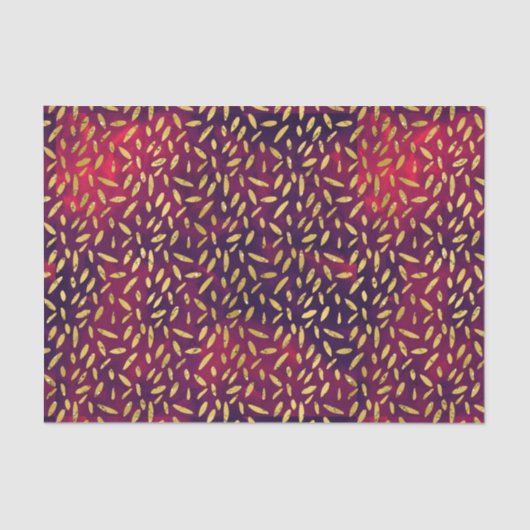 Papier Mousseline L'or part sur Bourgogne fumeux et pourpre (Recto)