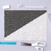 Papier Mousseline L'or rose tacheté s'écaille sur géométrique blanc (Artisanat)