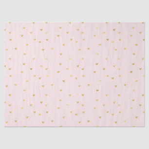 Papier Mousseline L'or rougissent de petits coeurs roses