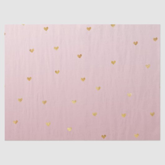 Papier Mousseline L'or rougissent les coeurs roses d'Ombre (Recto)