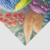 Papier Mousseline Lorikeet arc-en-ciel avec découpage de fleurs (Détail)