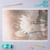 Papier Mousseline Lotus blanc, Rose Rose, Herbe Pampas, lac brumeux (Artisanat)