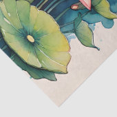 Papier Mousseline Lotus Flower Frog Cute Froggy Flowers (Détail)