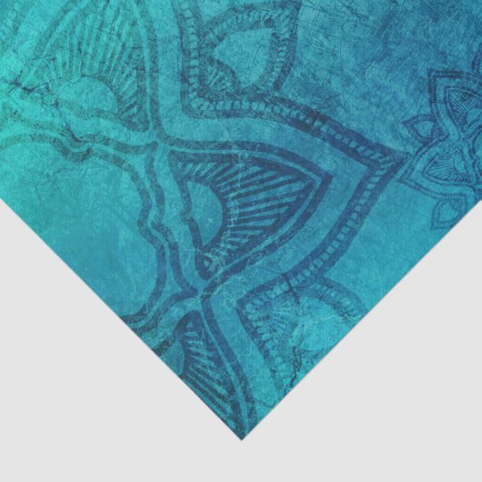 Papier Mousseline Lotus texturé bleu (Détail)