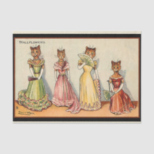Papier Mousseline Louis Wain Wallflower Girl Cats