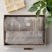 Papier Mousseline Loup amérindien (Cadeau)