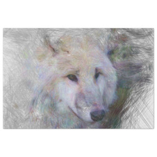 Papier Mousseline loup animal artistique