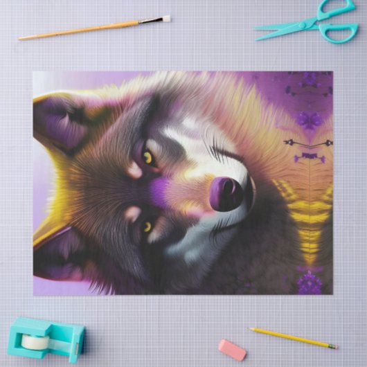 Papier Mousseline Loup en pourpre (Artisanat)