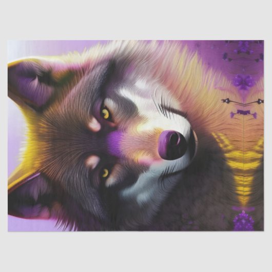Papier Mousseline Loup en pourpre (Recto)