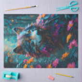 Papier Mousseline Loup floral 2 (Artisanat)