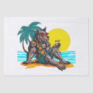 Papier Mousseline loup-garou en vacances