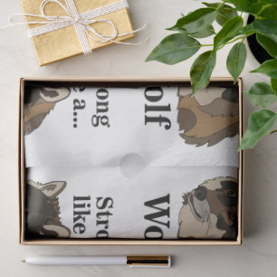 Papier Mousseline Loup Gris