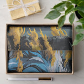 Papier Mousseline Loup gris en forêt dorée (Cadeau)