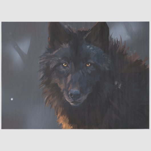 Papier Mousseline Loup noir (Recto)