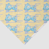 Papier Mousseline L'ours bleu Calico sourit sur la chaise (Détail)