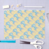 Papier Mousseline L'ours bleu Calico sourit sur la chaise (Artisanat)