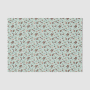 Papier Mousseline Loutres en bleu